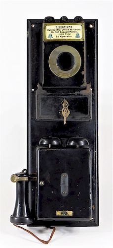 C.1910 Gray Pay Station Wall Mount Pay Telephone