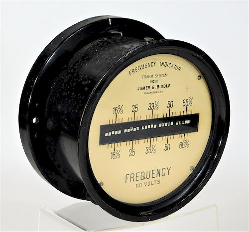 James Biddle Frahm System 110V Frequency Indicator