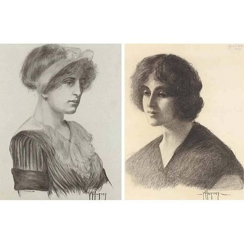 Wilna Hervey (CA, 1894-1979), Two Portraits