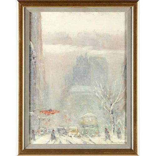 Johann Berthelsen (1883-1972), 5th Avenue in Snow
