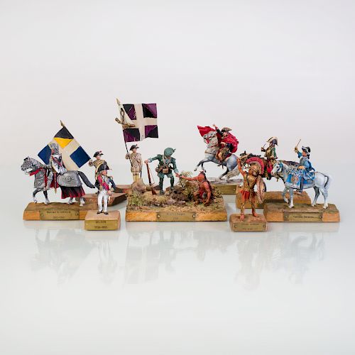 Pair of Louis Vuitton Painted Lead Military Figures and a Group of Nine other Painted Figures