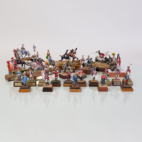 Group of Twenty-Nine Burgess Painted Lead and Composite Military and Historical Figures