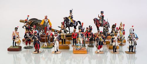 Group of Fifty-Four English and Continental Miniature Painted Lead Military and Historical Figures