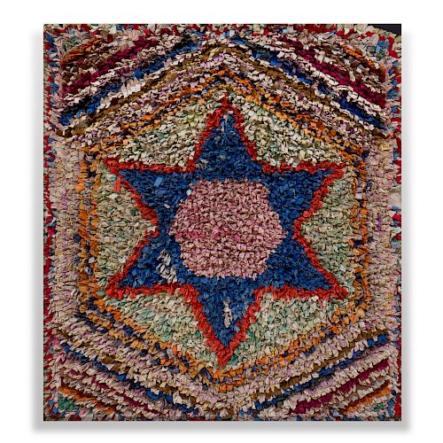 Two Hooked Rugs Depicting Stars