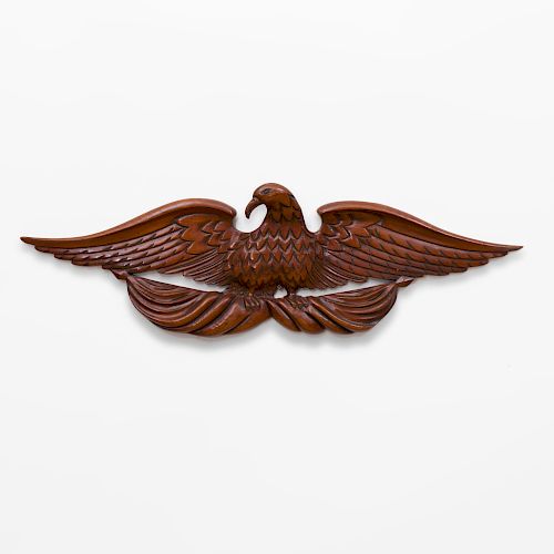 American Carved Wood Eagle Wall Plaque