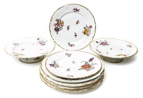 Sixteen Limoges Porcelain Service Articles, Diameter of dinner plate 9 7/8 inches.