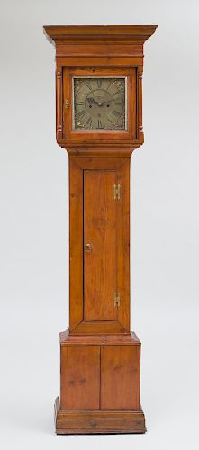American Pine Tallcase Clock, Signed by Joshua Rudd, Bradford, England