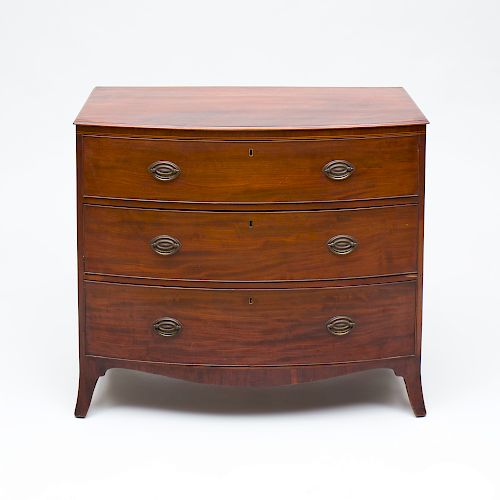 Federal Inlaid Mahogany Bow-Fronted Chest of Drawers