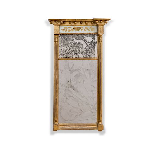 Small Federal Giltwood and Verre 