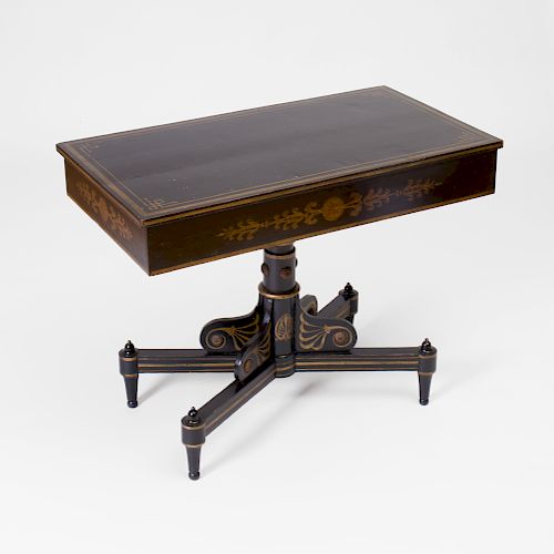 Federal Gilt-Metal-Mounted Painted and Stenciled Decorated Concole Table, Baltimore