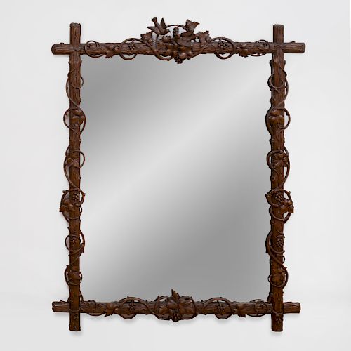 Victorian Carved Oak Mirror