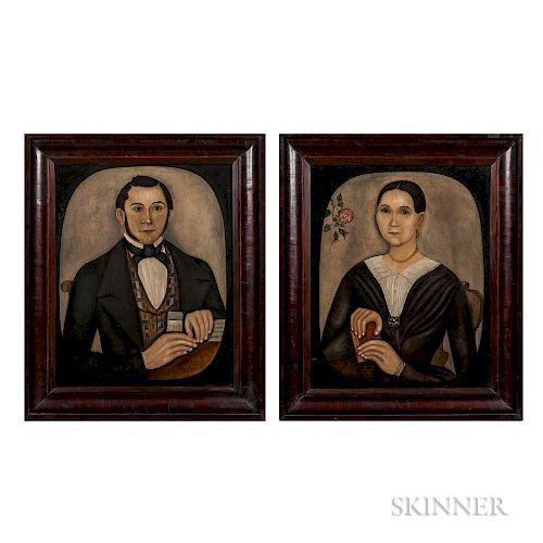Thomas Skynner (act. 1840-1852)  Portraits of Mr. and Mrs. Jacob Conklin