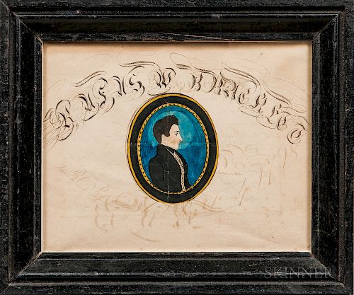 Jane A. Davis (Connecticut/Rhode Island, 1821-1855)  Portrait of Rufus W. Brackett