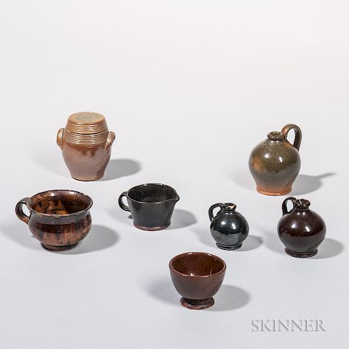 Seven Miniature Pottery Items