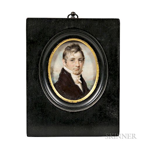 Edward Greene Malbone (Rhode Island, 1777-1807)  Miniature Portrait of John Waters