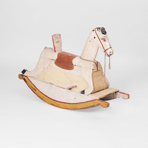 American Painted Wood Rocking Horse