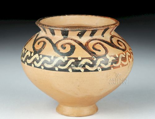 Small Cypriot Pottery Vase w/ Painted Motifs