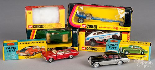 Five Corgi die cast vehicles