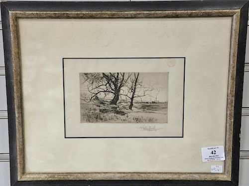 Two framed pieces to include Stow Wengenroth, lithograph, "Island Light", Ed/50, signed lower right: Stow Wengenroth, sight size 12...