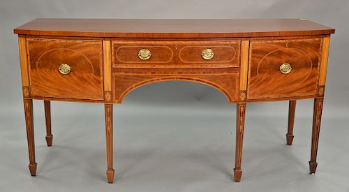 Baker Williamsburg mahogany George III style sideboard with compass star inlays on sides. ht. 36in., wd. 72in.