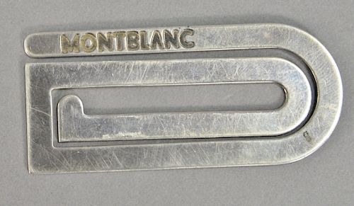 Montblanc sterling silver money clip made in Italy, marked 925. lg. 2 1/4in.