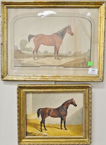 Three framed equestrian pieces to include oil on board, portrait of a horse, signed illegibly lower right: Ring?, after George Stubb...
