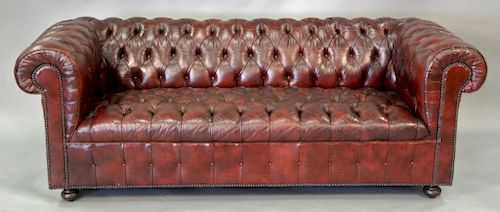 Chesterfield leather sofa. wd. 82in.