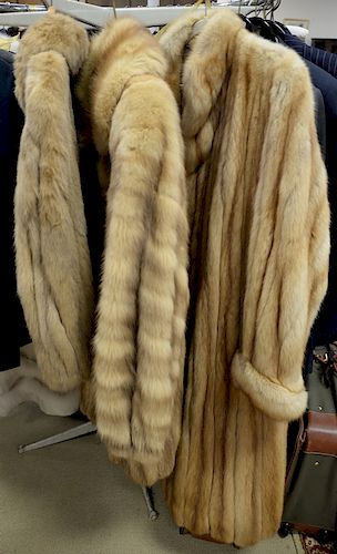 Three womans mink coats, two long and one short, including Baum Marten (no tags).