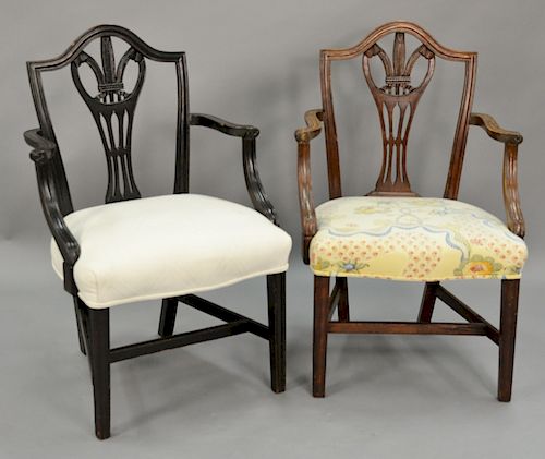 Set of thirteen Federal style chairs to include eleven armchairs and two side chairs (one back as is).