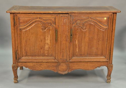 Louis XV hutch base, two doors with two interior drawers