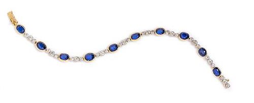 An Important Edwardian Yogo Gulch Montana Sapphire and Diamond Bracelet, Tiffany & Co., 8.40 dwts.