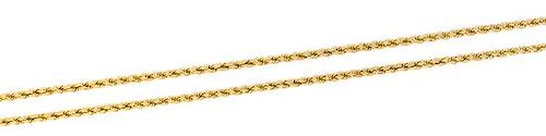 * An 18 Karat Yellow Gold Rope Longchain Necklace, Greek, 30.60 dwts.