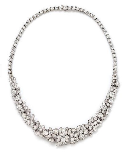 * A Platinum, White Gold and Diamond Necklace, 30.60 dwts.
