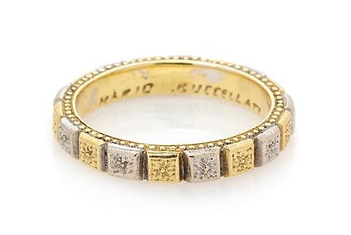 A Bicolor Gold Band Ring, Mario Buccellati, 4.50 dwts.