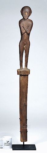 Early 20th C. Ifugao Wood Guardian Figure - 45" Tall