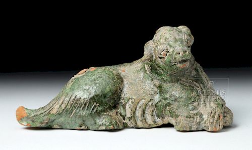 Chinese Han Dynasty Glazed Ceramic Dog