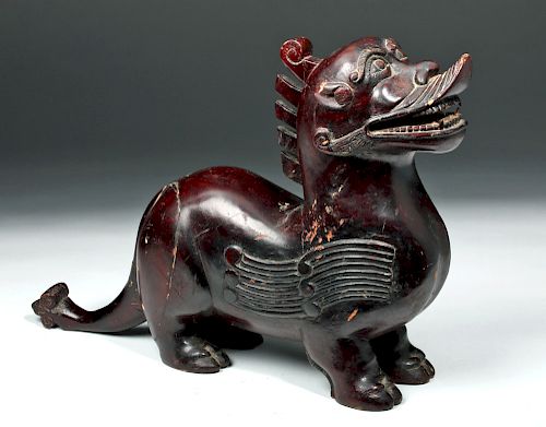 Chinese Qing Dynasty Wooden Foo Dog