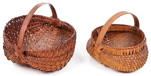 2 Antique Buttocks Baskets