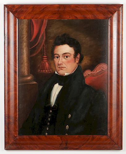 19th C. American Oil Painting of a Gentleman