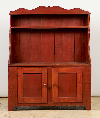 Antique Step Back Cupboard/Pewter Cabinet