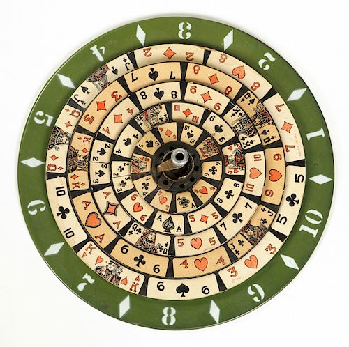 1930 Roulette Poker Wheel Card Game