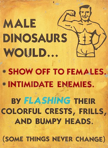 Circus Sideshow Oddities Sign, "Male Dinosaurs Would..."