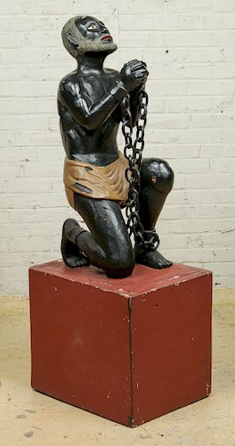 Important Figural Slave Trade Abolition Statue, 19th C