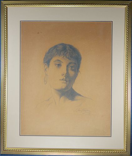 1896 Portrait of an Orientalist Woman, Signed