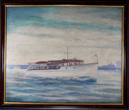 Signed Painting of NY Harbor Scene, "Talisman II"