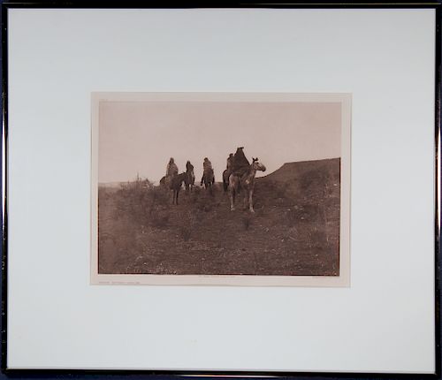 Edward Curtis Photogravure,"Desert Rovers, Apache"