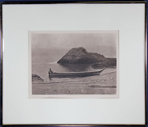 Edward Curtis Photogravure,"Columbia Near Wind..."
