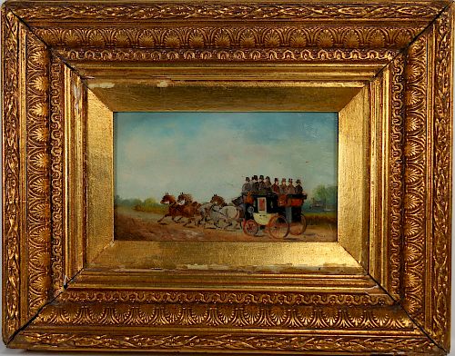 Signed, 19th C. Horse Drawn Carriage w/ Figures