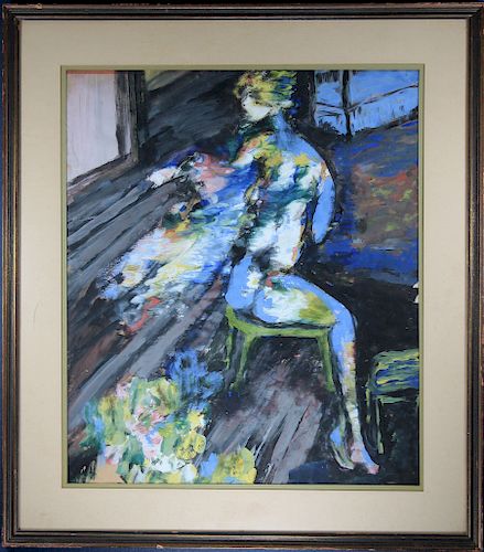 '67 Figural Abstract Painting. Signed