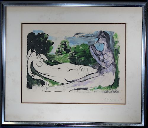After Picasso, Framed Reclining Nudes Lithograph